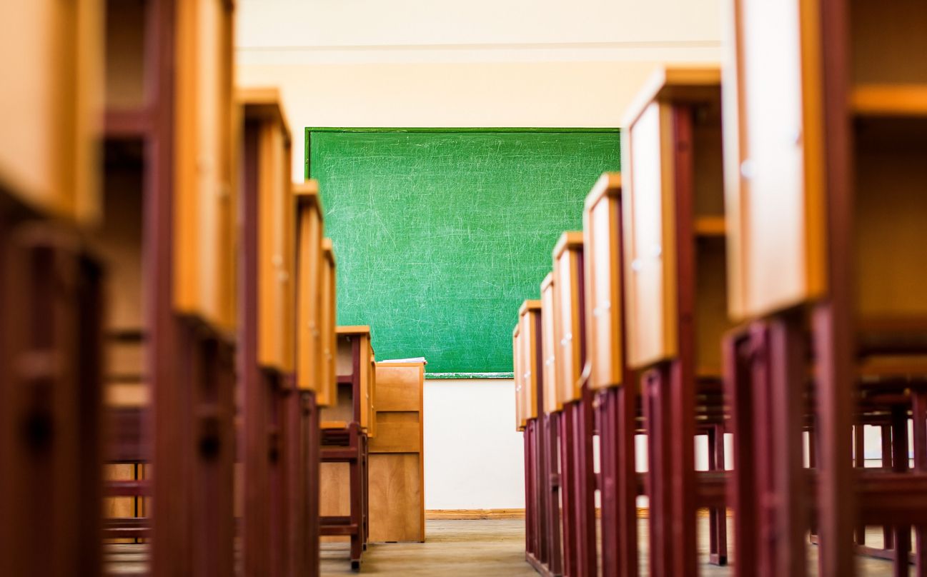 desks in classroom
